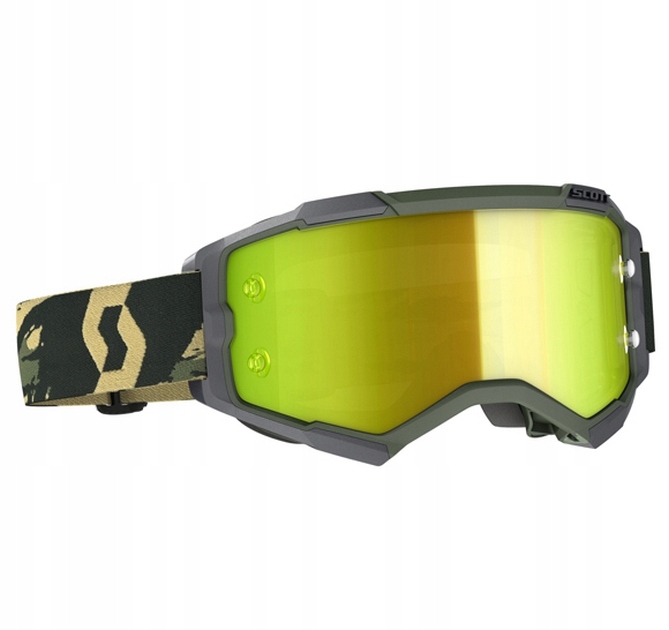 Gogle Scott Fury Camo Kaki Yellow Chrome+Clear