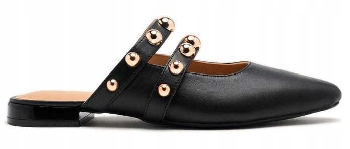 Gioseppo černé dámské nazouváky na plochém podpatku, kožené, velikost 36