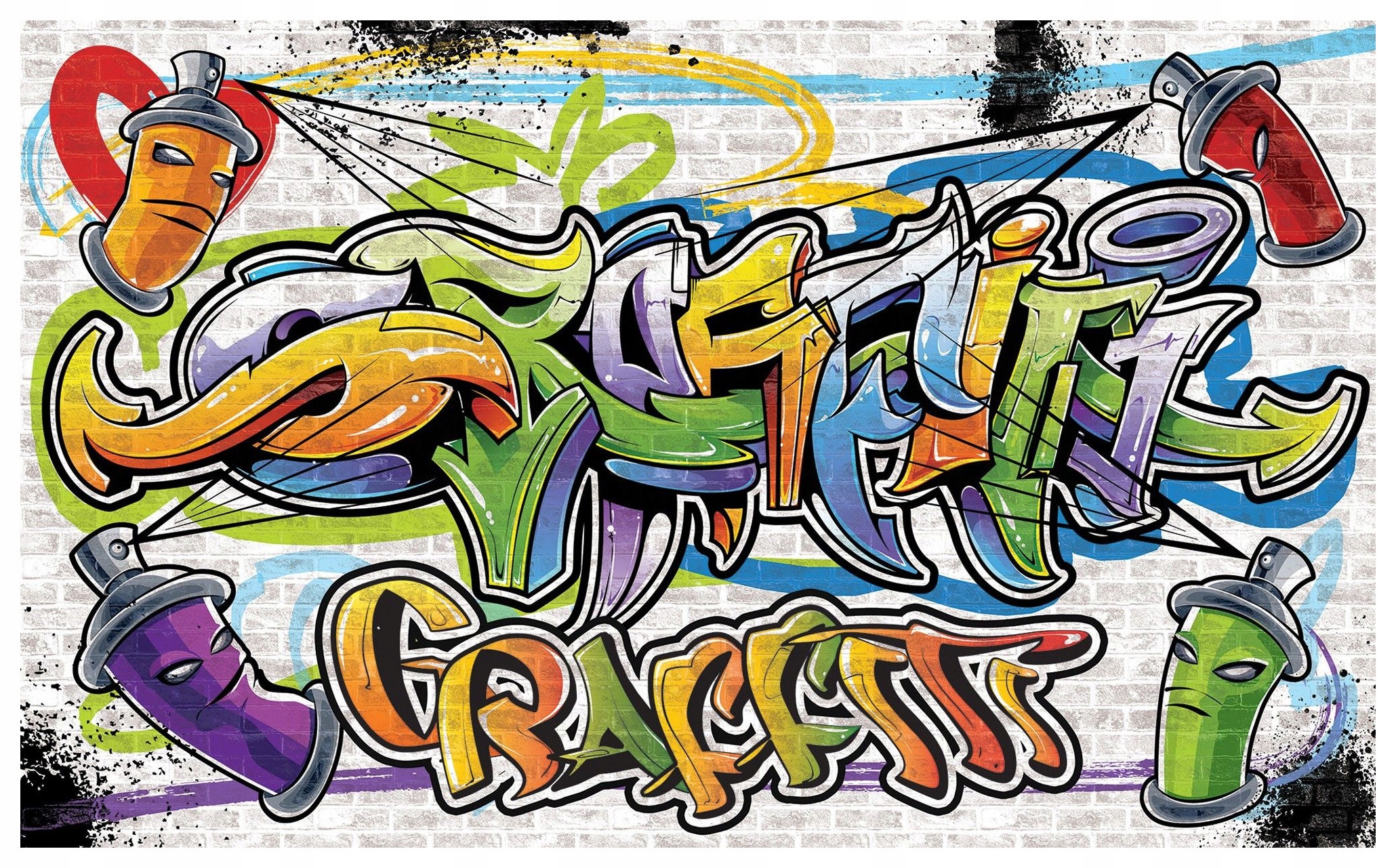 Fototapeta Graffiti Pouliční styl Urban 254x184 Energie Kreativita lepidlo