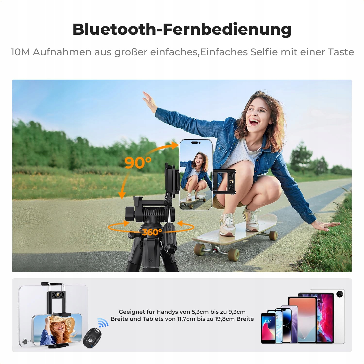 K&F CONCEPT Lekki Statyw 190cm Do Aparatów i Smartfonów Z Torbą — miniatura 7