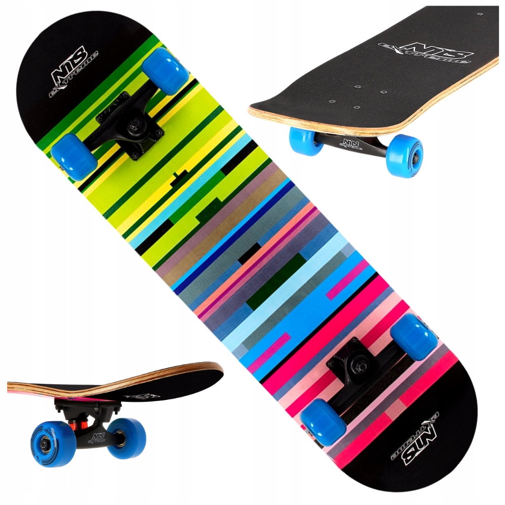 Deskorolka Klasyczna Drewniana Skateboard Deska Dla Dzieci Nils ABEC-7