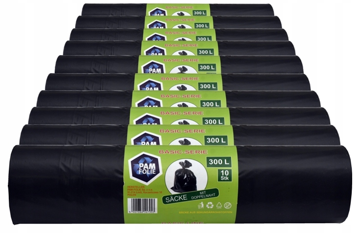 Sáčky Na Odpadky 300L 100 Ks Velké silné do košů 240L