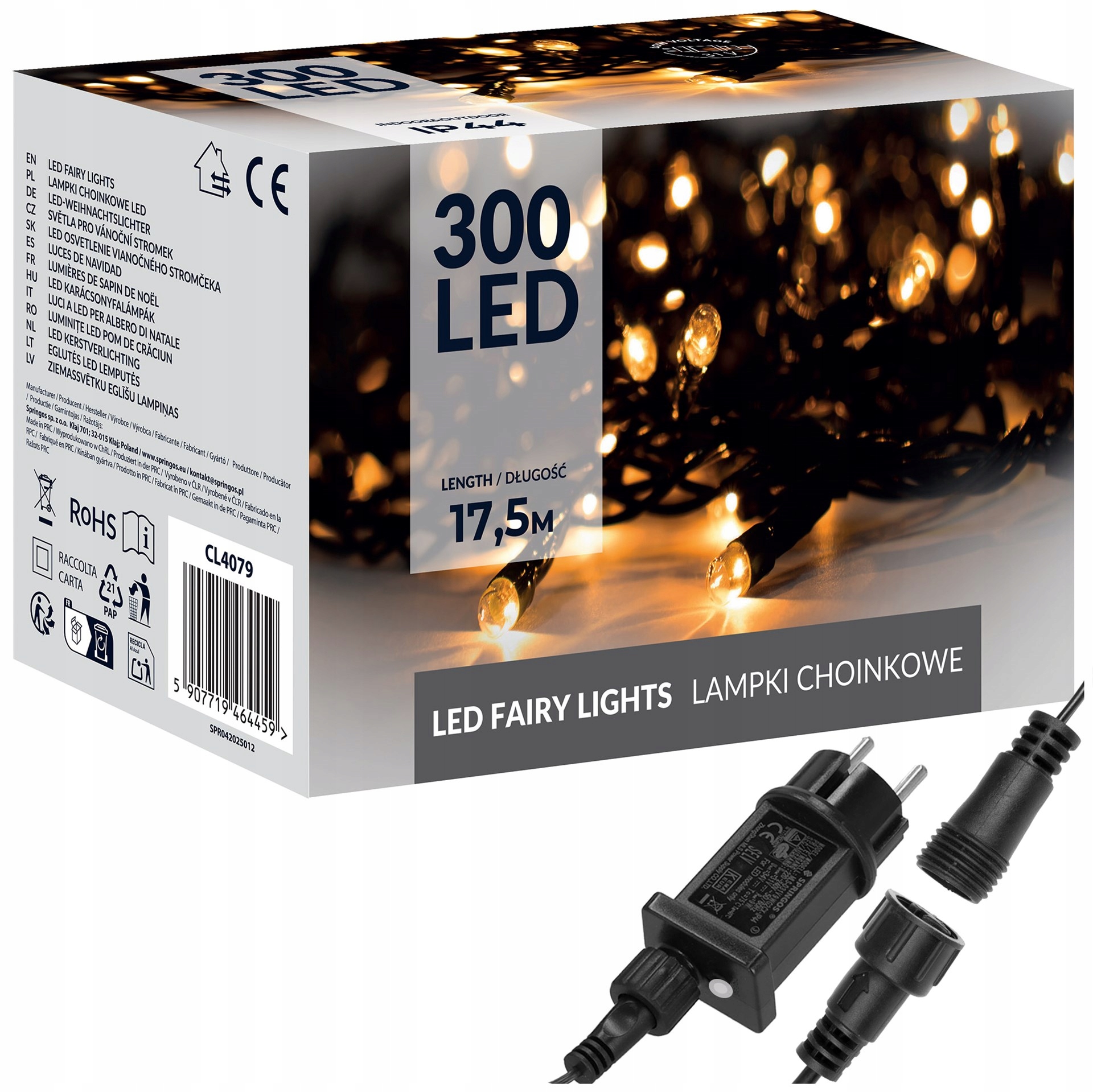 Vánoční Osvětlení Na Stromeček 300 Led Externí 17,5M Světýlka Na Vánoční Stromek Do Zásuvky