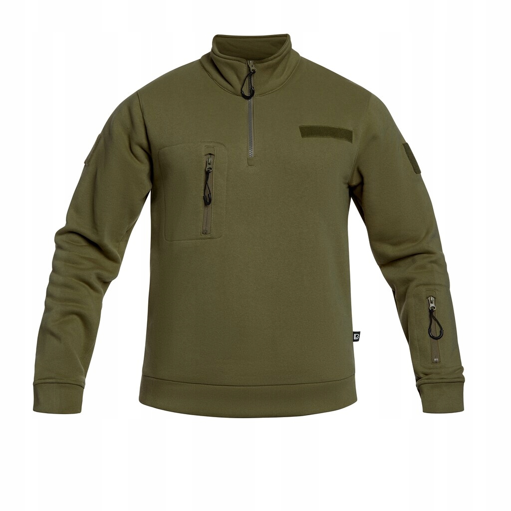 Bavlněná mikina bez kapuce pánská Brandit Tactical Sweat Troyer Olive 3XL