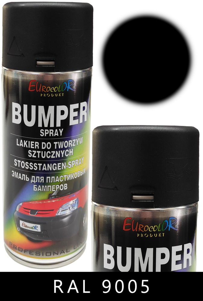 Farba lakier Czarny Do Tworzyw Sztucznych Bumper Ral 9005 Eurocolor 400 ml