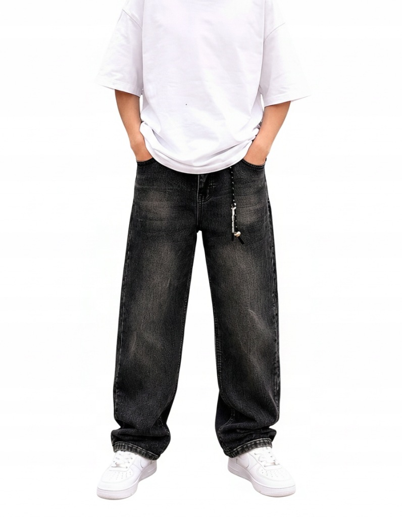 Spodnie Jeansy Chłopięce Baggy Szerokie Wide Leg, jeansowe dla chłopca134