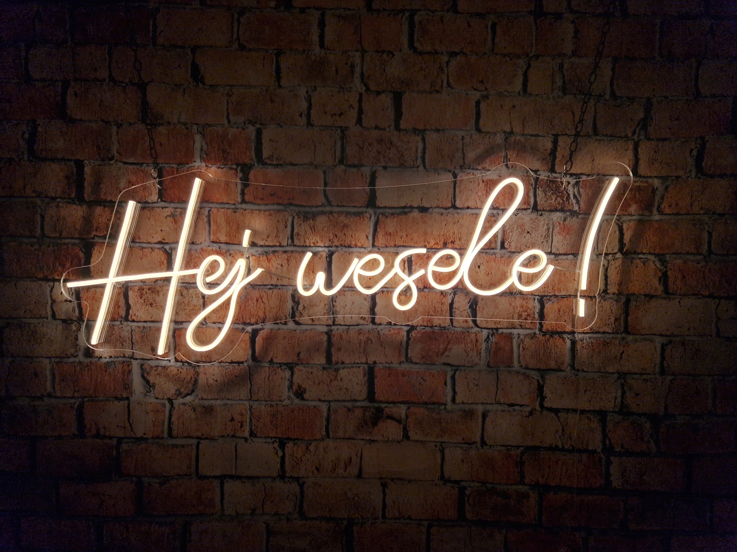 Neon napis Hej wesele!