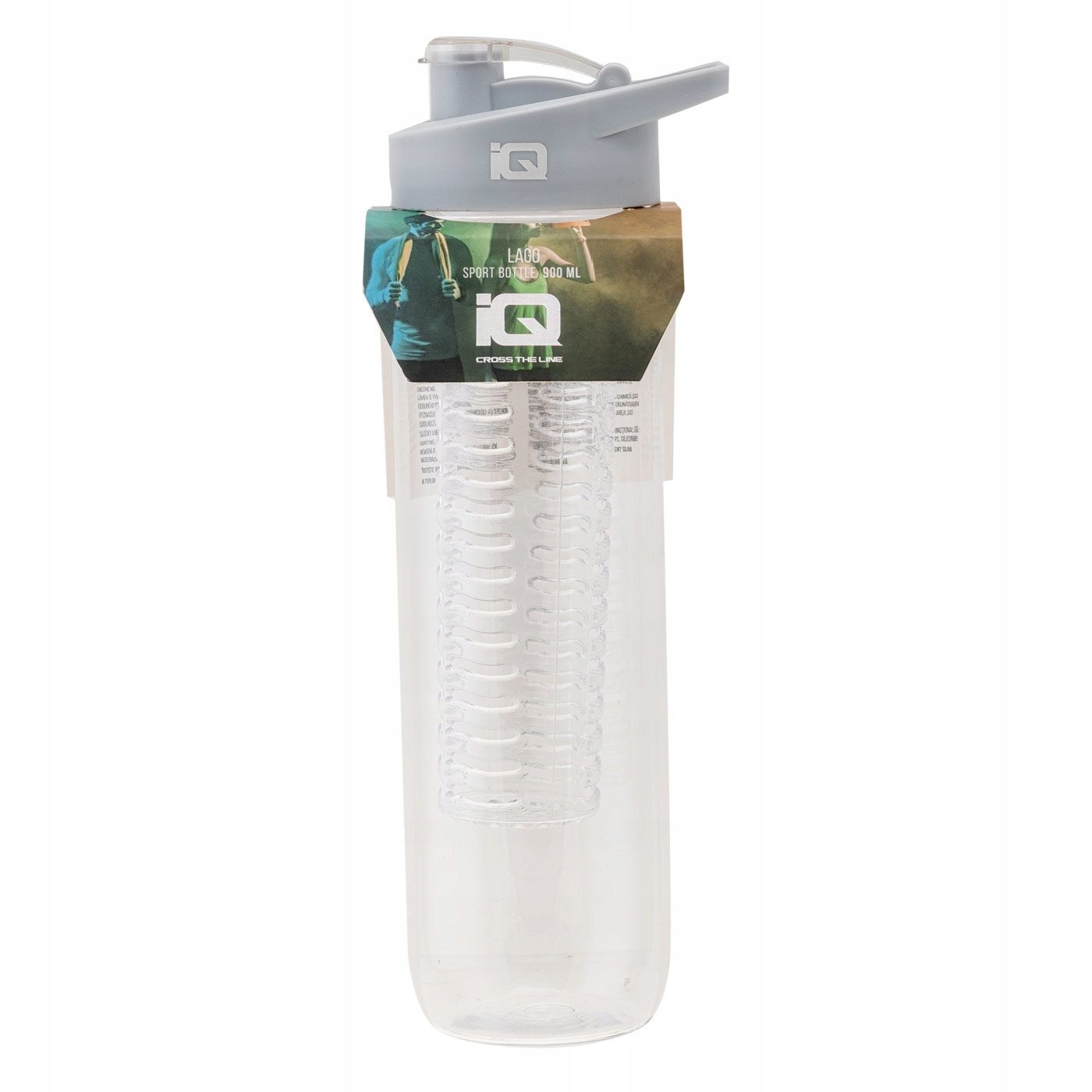 Butelka Iq Lago Szara 900 ml Kopoliester Wolna od Bpa Korek Silikonowy