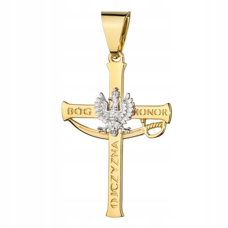 Zlatý Křížek pr. 585 14k Bůh Čest Vlast Vlastenecký Krabička