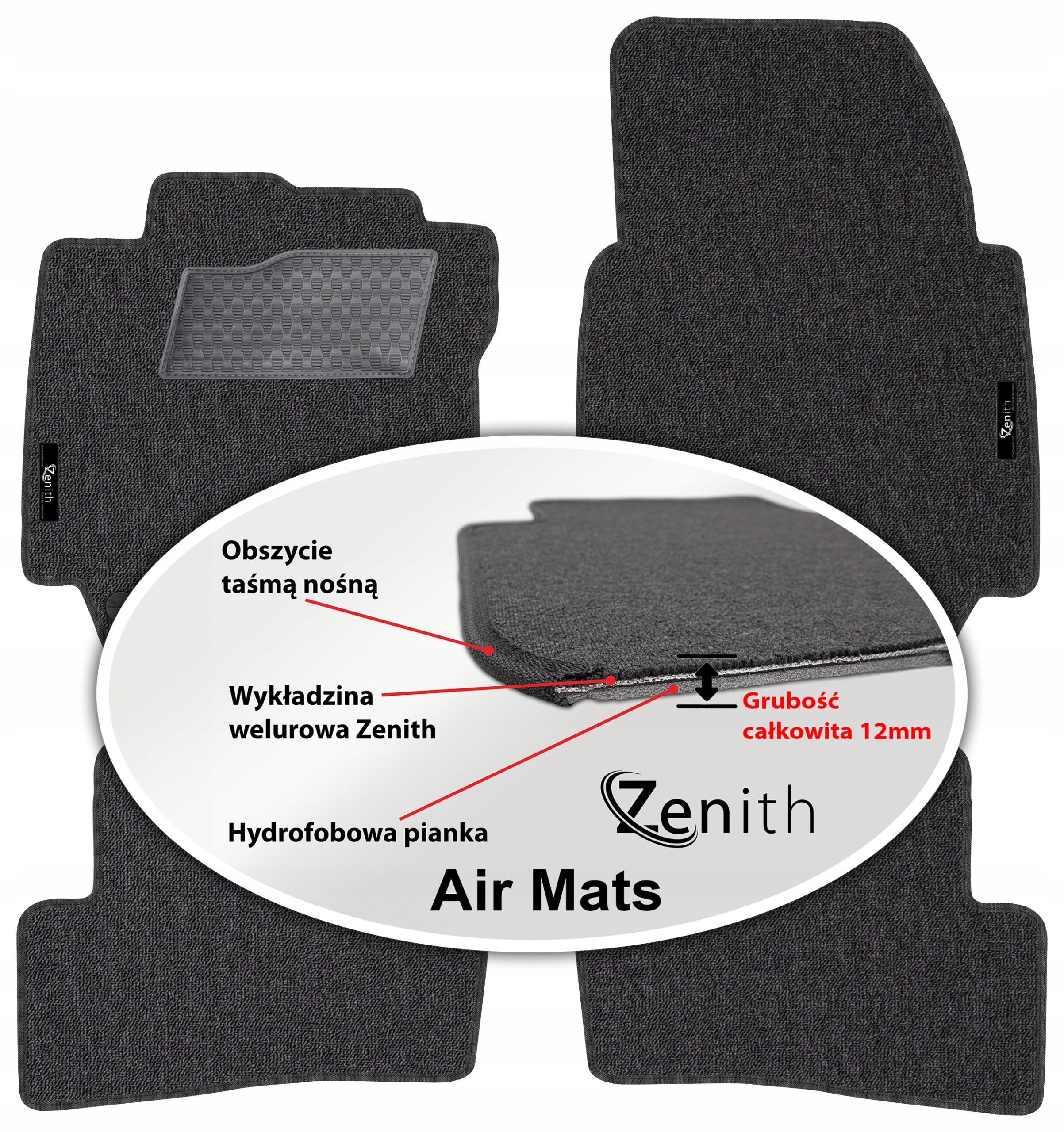 Renault Captur I 2013-2019 Velúrové koberčeky do auta Zenith Air Mats