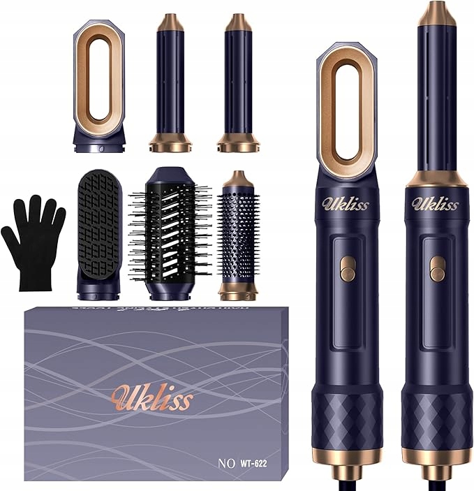 Ukliss Airstyler 6 w 1 Prostownica Suszarka zestaw Lokówka szczotka do włos