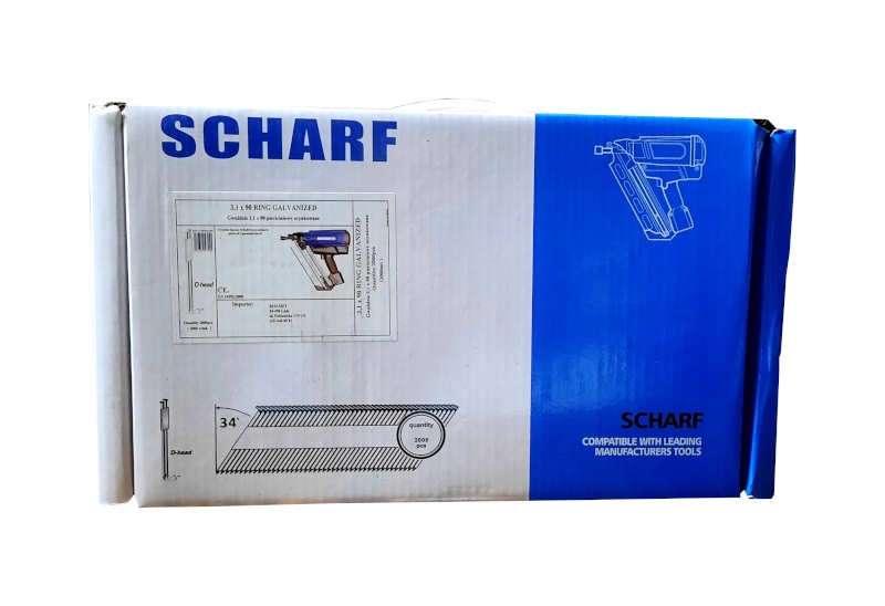 GWOZDZIE PIERŚCIENIOWE OCYNK 3,1X90 ŁĄCZ. PAPIEREM