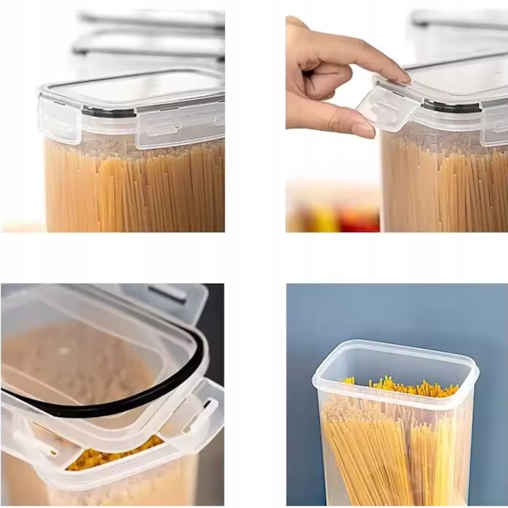 ZESTAW 8szt POJEMNIKÓW NA ŻYWNOŚĆ ZAMYKANE PLASIKOWY 2x(0,8L+1,4L+2L+2,8L) Pojemność 2.8 l