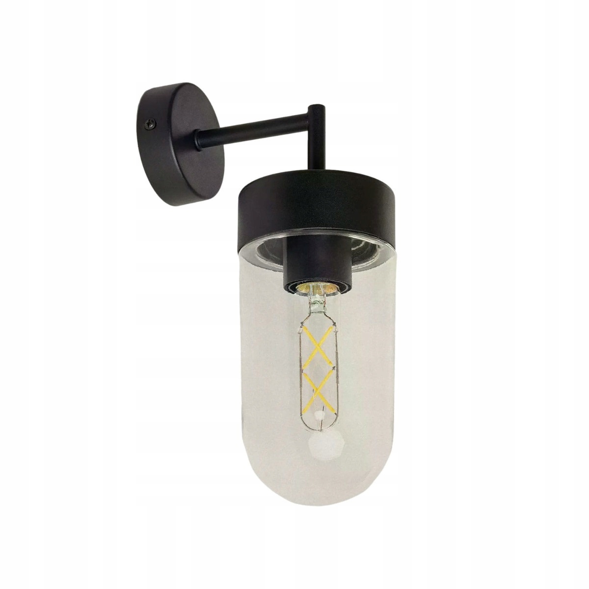 Venkovní nástěnné svítidlo zahradní, černé, horní nebo spodní skleněná lampa Abruzzo