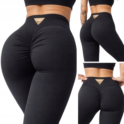 LEGGINSY PUSH UP MODELUJĄCE POŚLADKI WYSOKI STAN SIŁOWNIA FITNESS