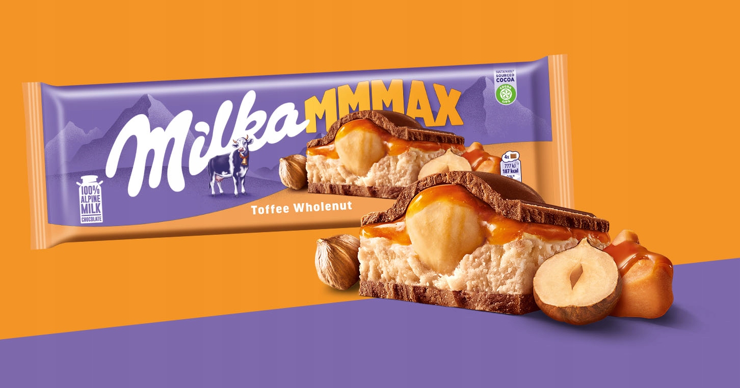 Czekolada Mleczna Milka Toffee Wholenut MMMAX 300 g Orzech