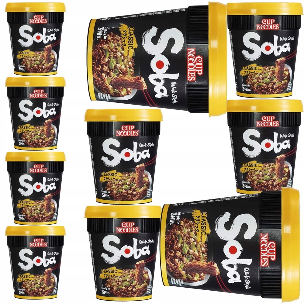 10 x Instantní polévka na těstoviny Instant Classic Soba Cup v hrnku 90 g Nissin