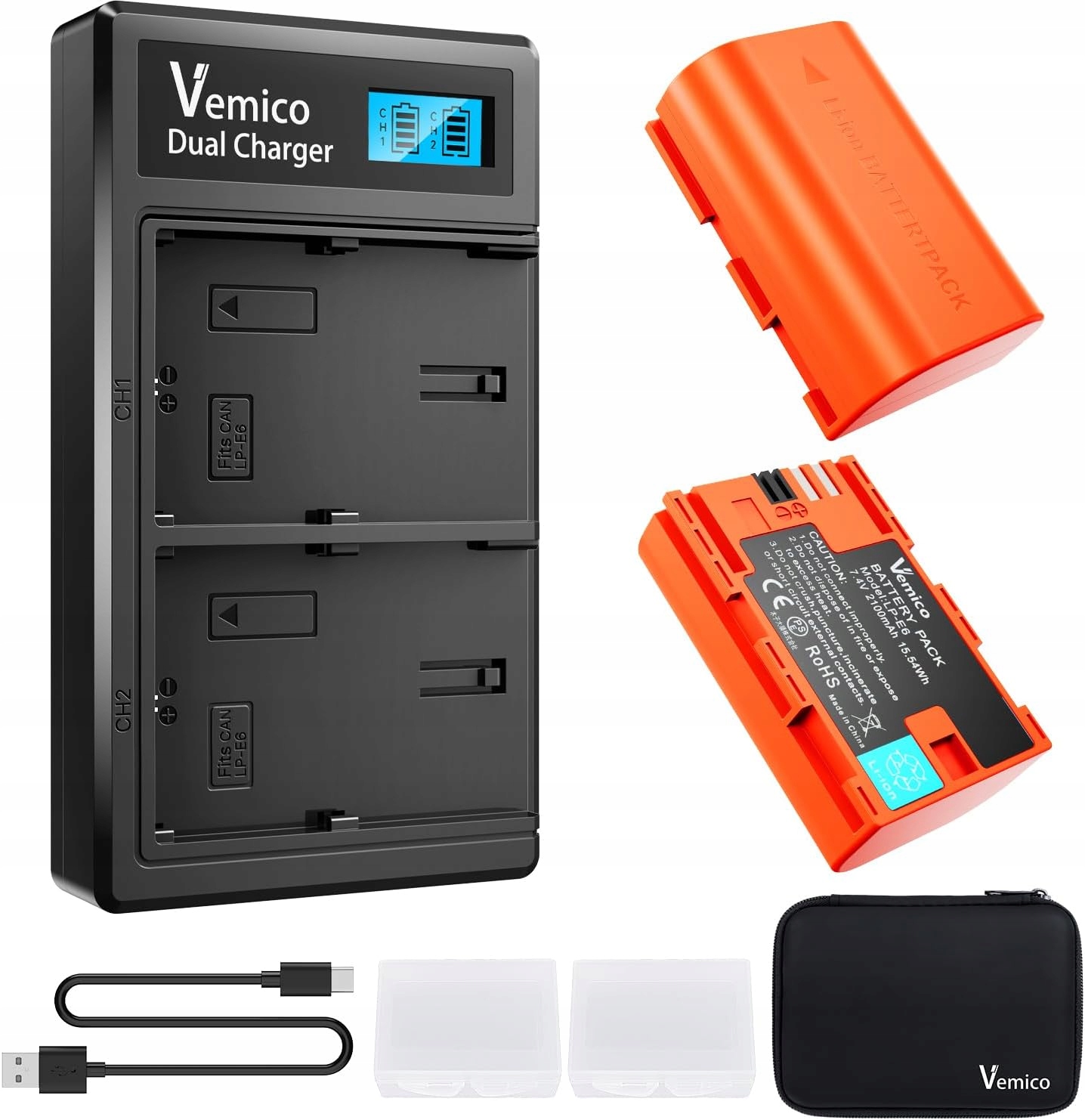 Nabíječka Baterií 2X Baterie 1500 Mah Vemico EN-EL14