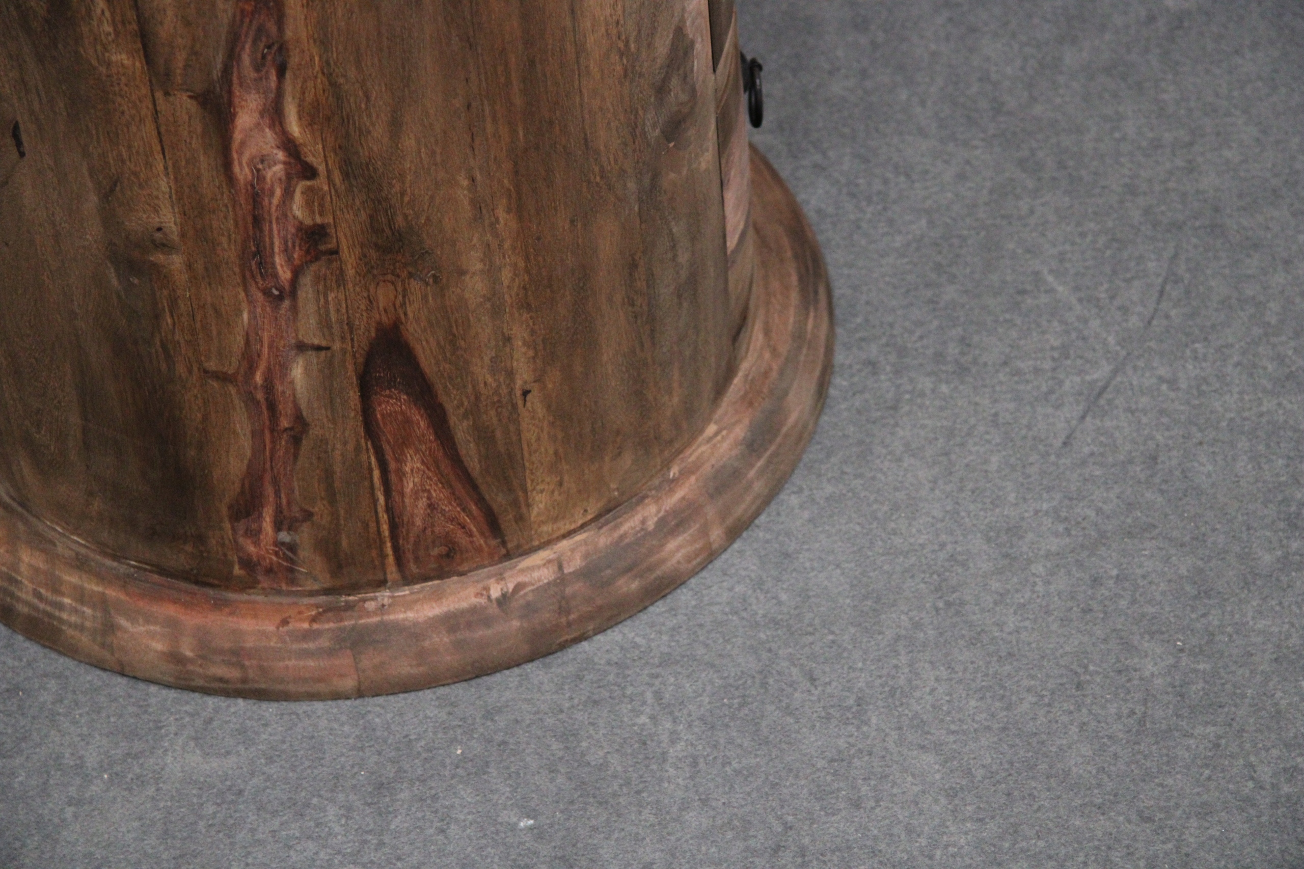 Komoda Drewniana Palisander Stolik Okrągły LEEDS Materiał drewno