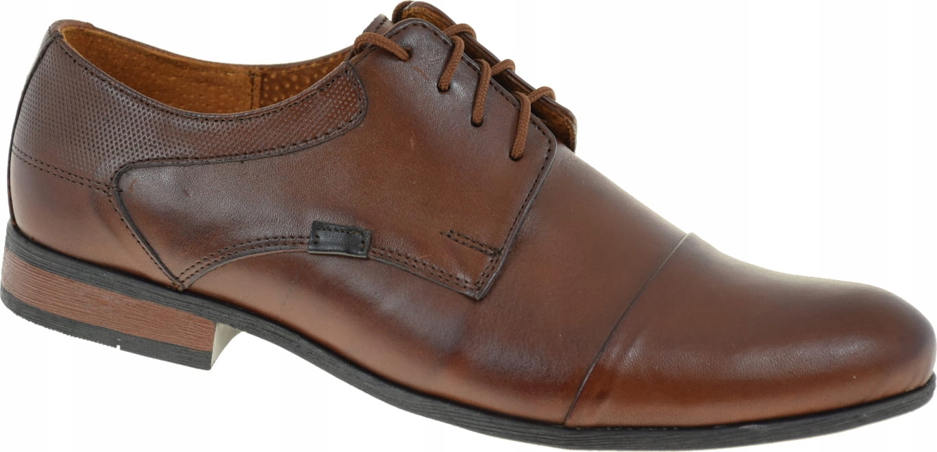Elegantní Pánské Polobotky Kůže Hnědé 841/MR R44