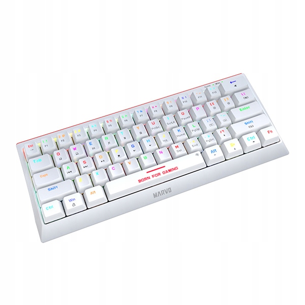 Marvo Hecate 61R bílá, Rgb, mechanická, červené spínače