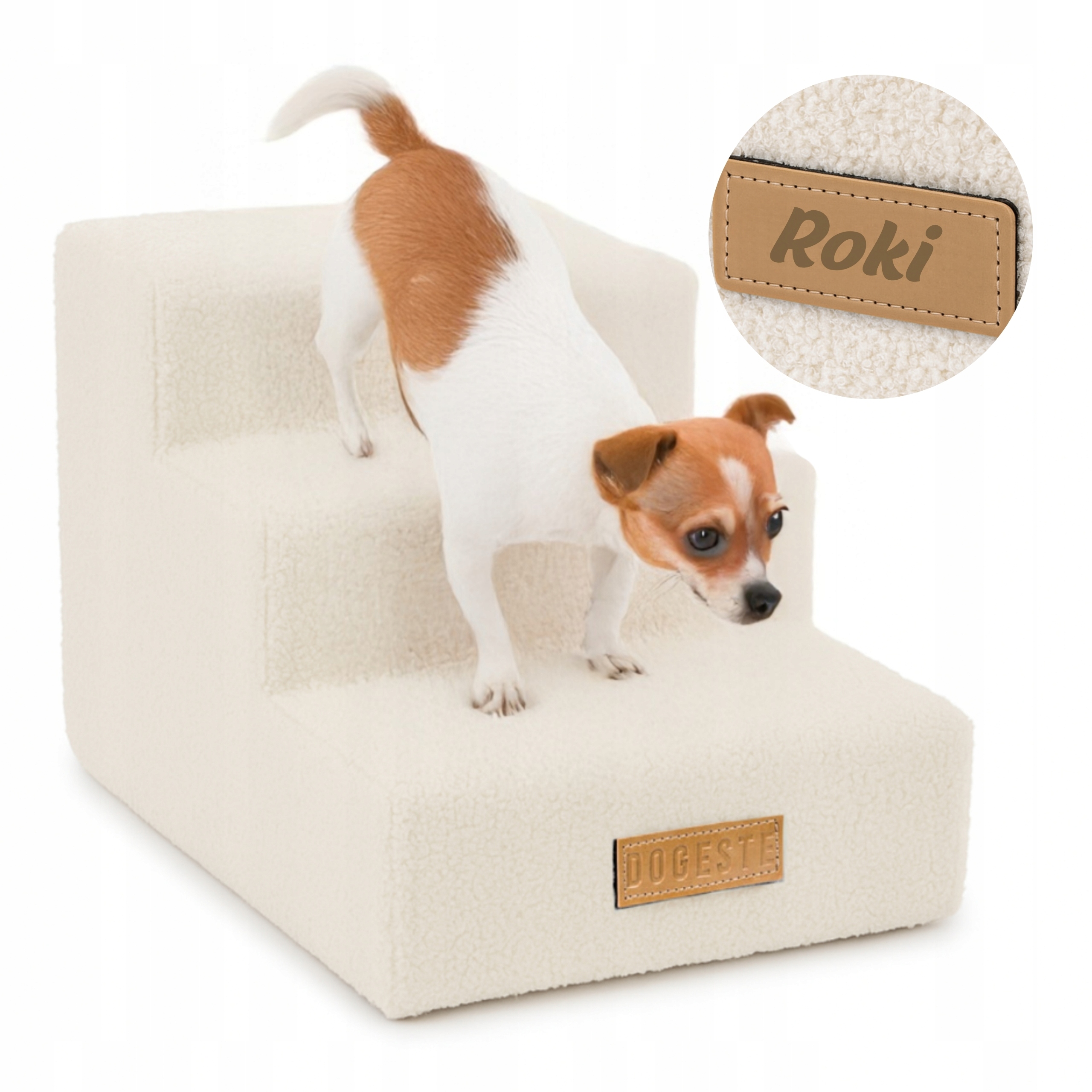 Levně Schodiště pro psa kočku Schody 3 stupně rampa plošina 32 cm Gravírování jméno Bonus