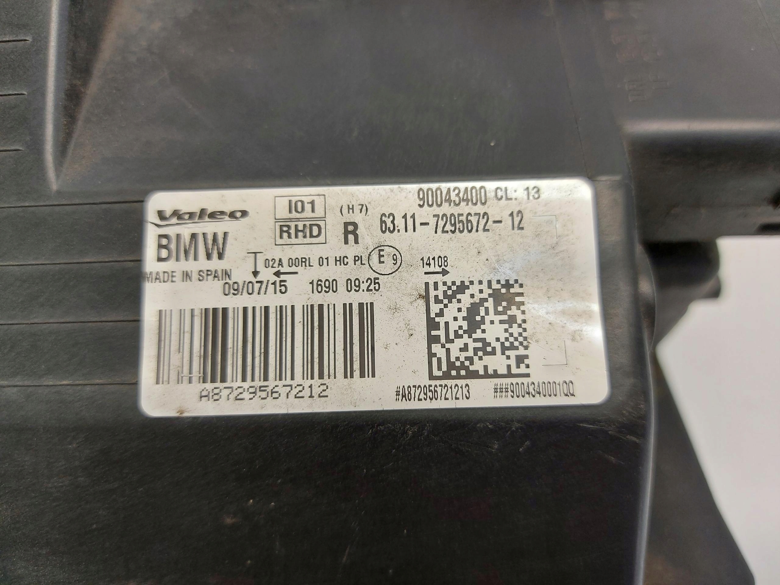 BMW i3 i01 REX light front right UK RHD 7295672