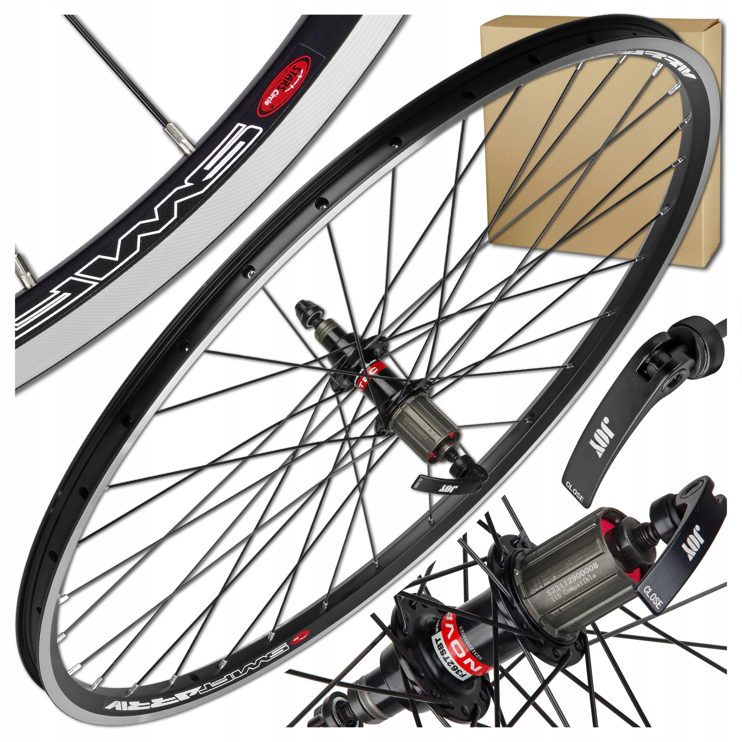 Koło Rowerowe Tył Stars 26" 559x19 Novatec NT-F362 Czarne Kaseta V-brake