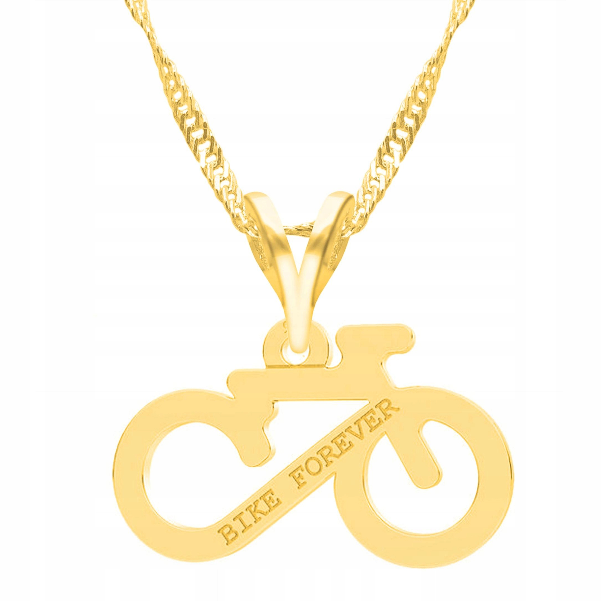 Zlatý náhrdelník na kolo s gravírováním Bike Kolo Gravírování s kolem Stříbro 925