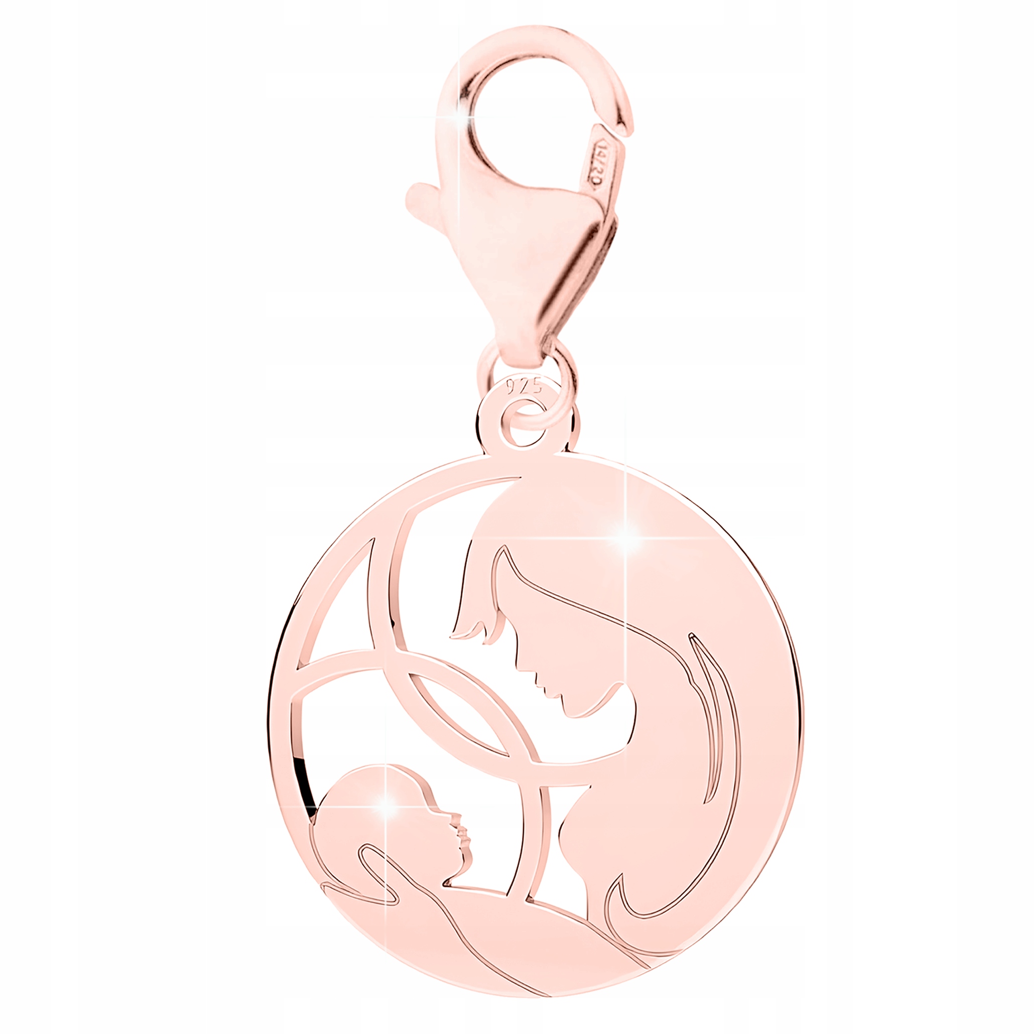 Pozlacený přívěsek Family Dítě Matka s dítětem Stříbro 925