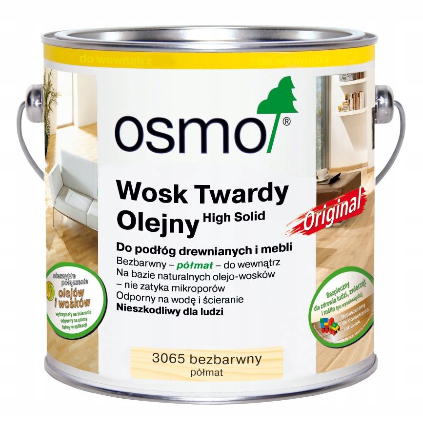 Wosk Twardy Olejny Bezbarwny Pół. Osmo 0,75L 3065