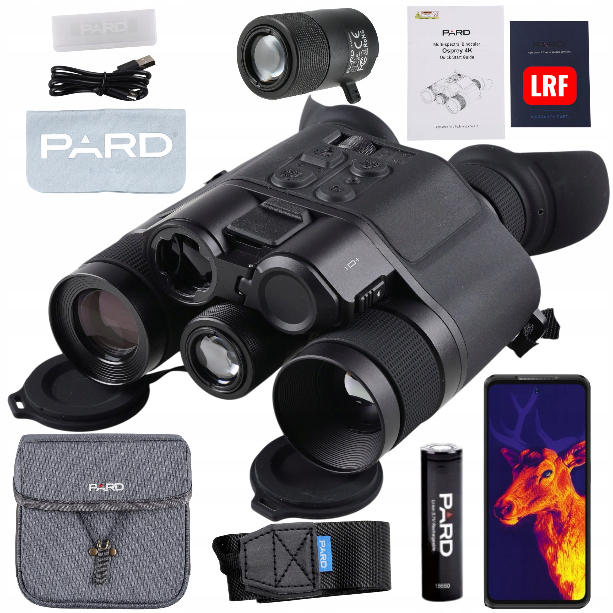 Multispektrální dalekohled Pard Osprey 4K 25/50 s termo-nokto 4K a Ir 940 nm