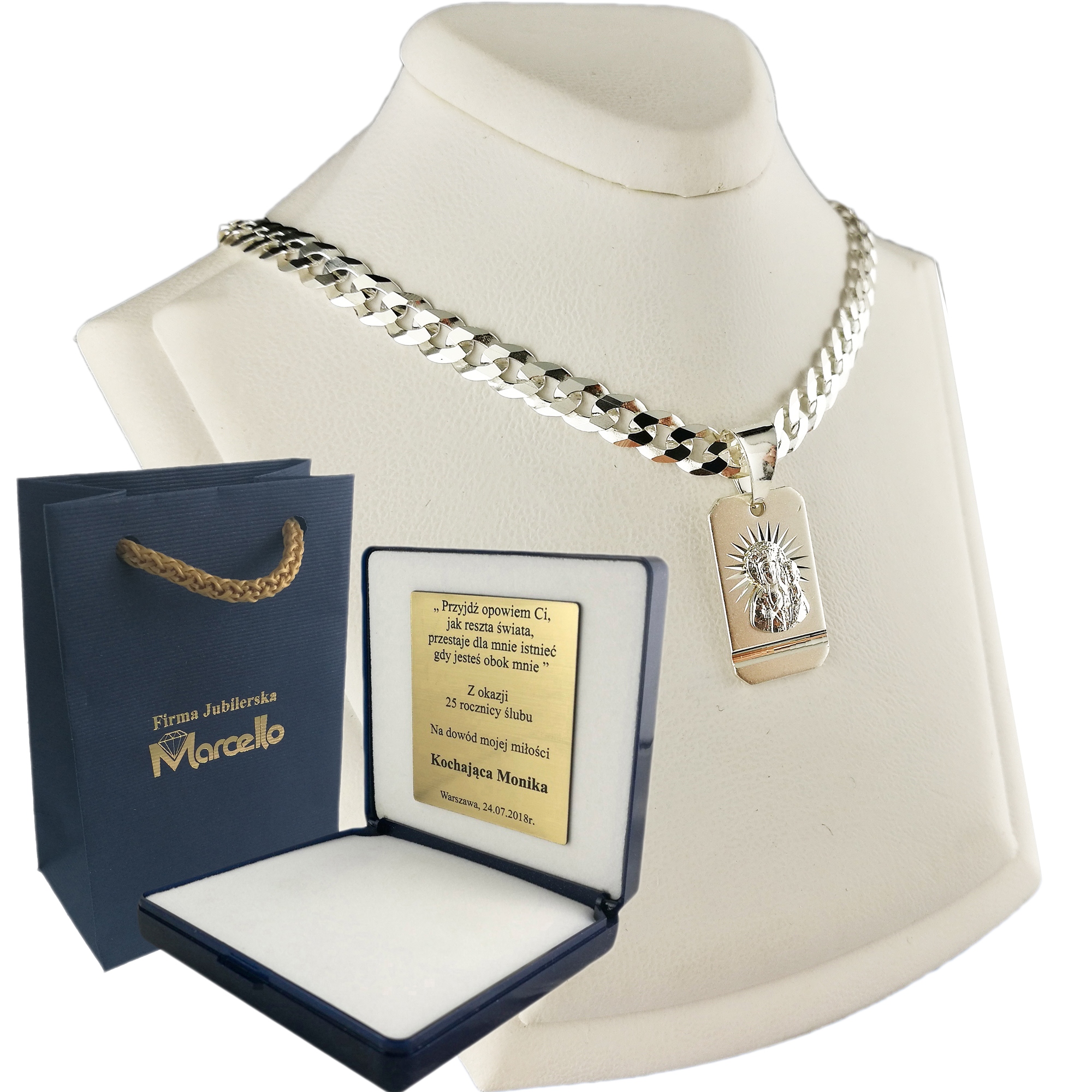 

Łańcuszek Srebrny Męski Pancerka 5mm Z Medalikiem