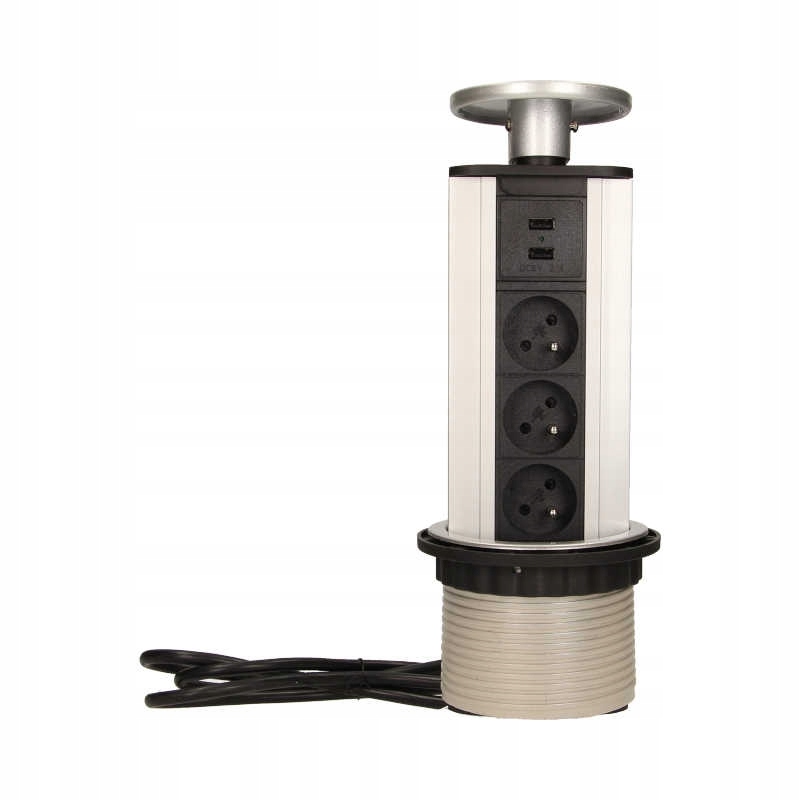 Stolní zásuvka s Usb a kabelem 3x2P+Z Orno