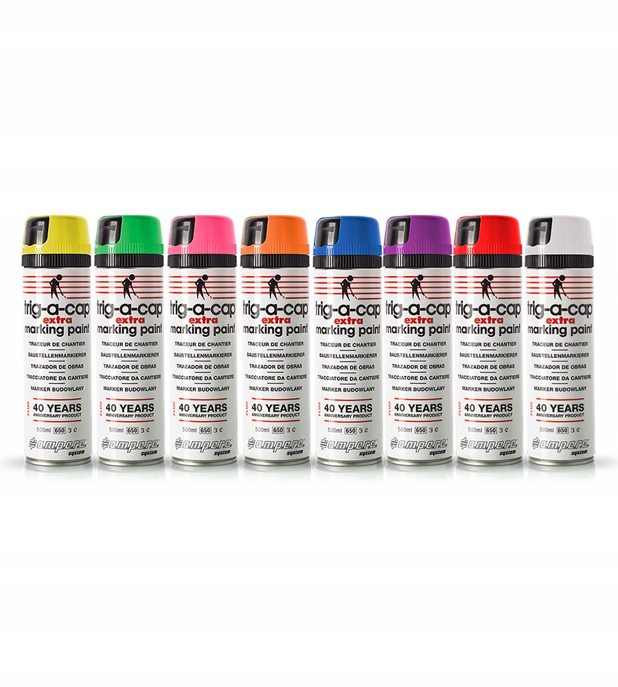 Farba geodezyjna AMPERE Trig-a-Cap Extra 12 szt.