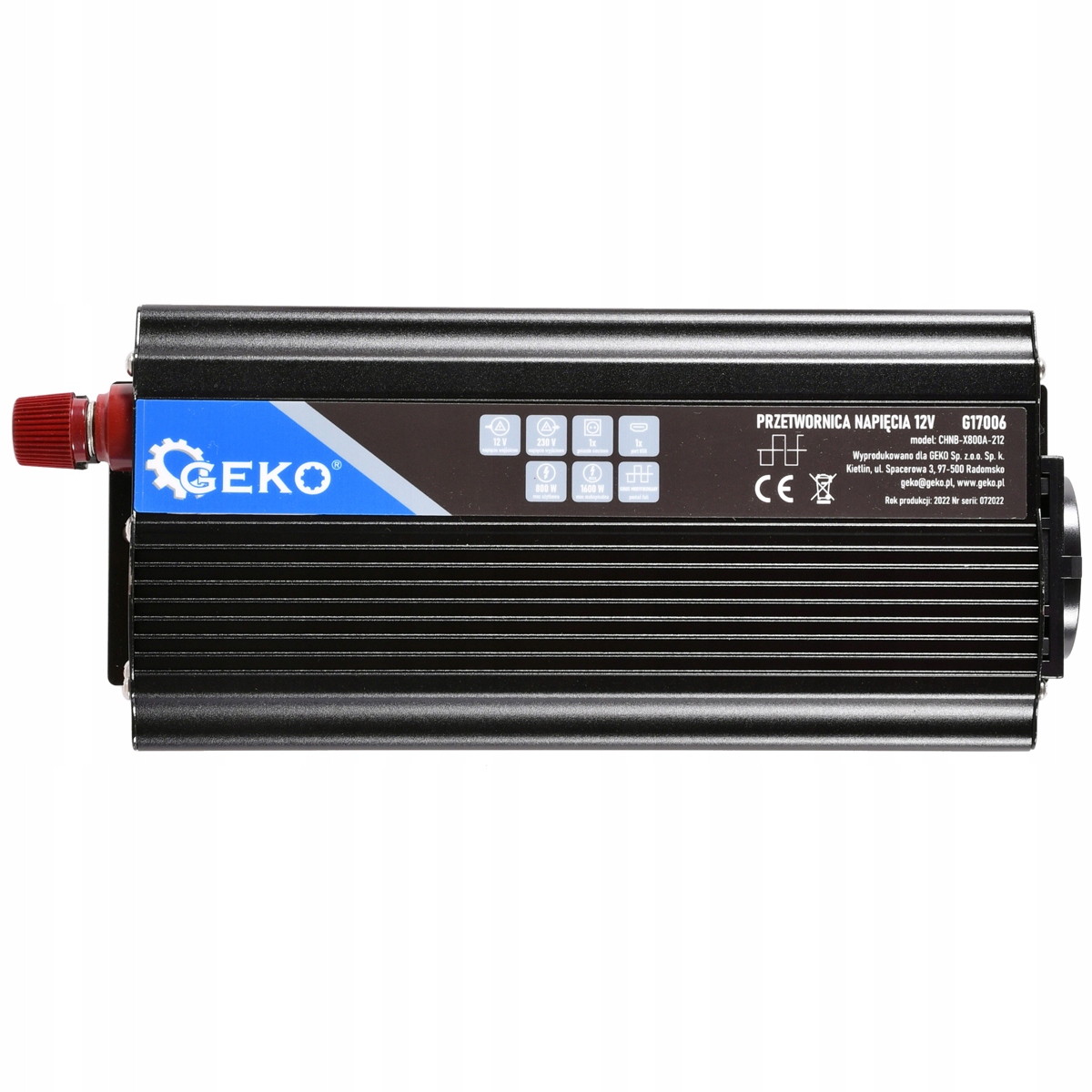 PRZETWORNICA SAMOCHODOWA NAPIĘCIA 12V 230V 1600W Marka Geko