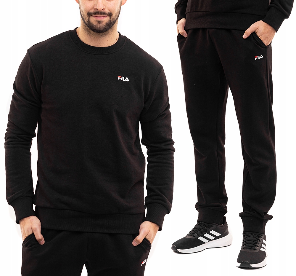Teplákovka Pánský sportovní komplet Fila Mikina Bavlněné kalhoty Černá vel M
