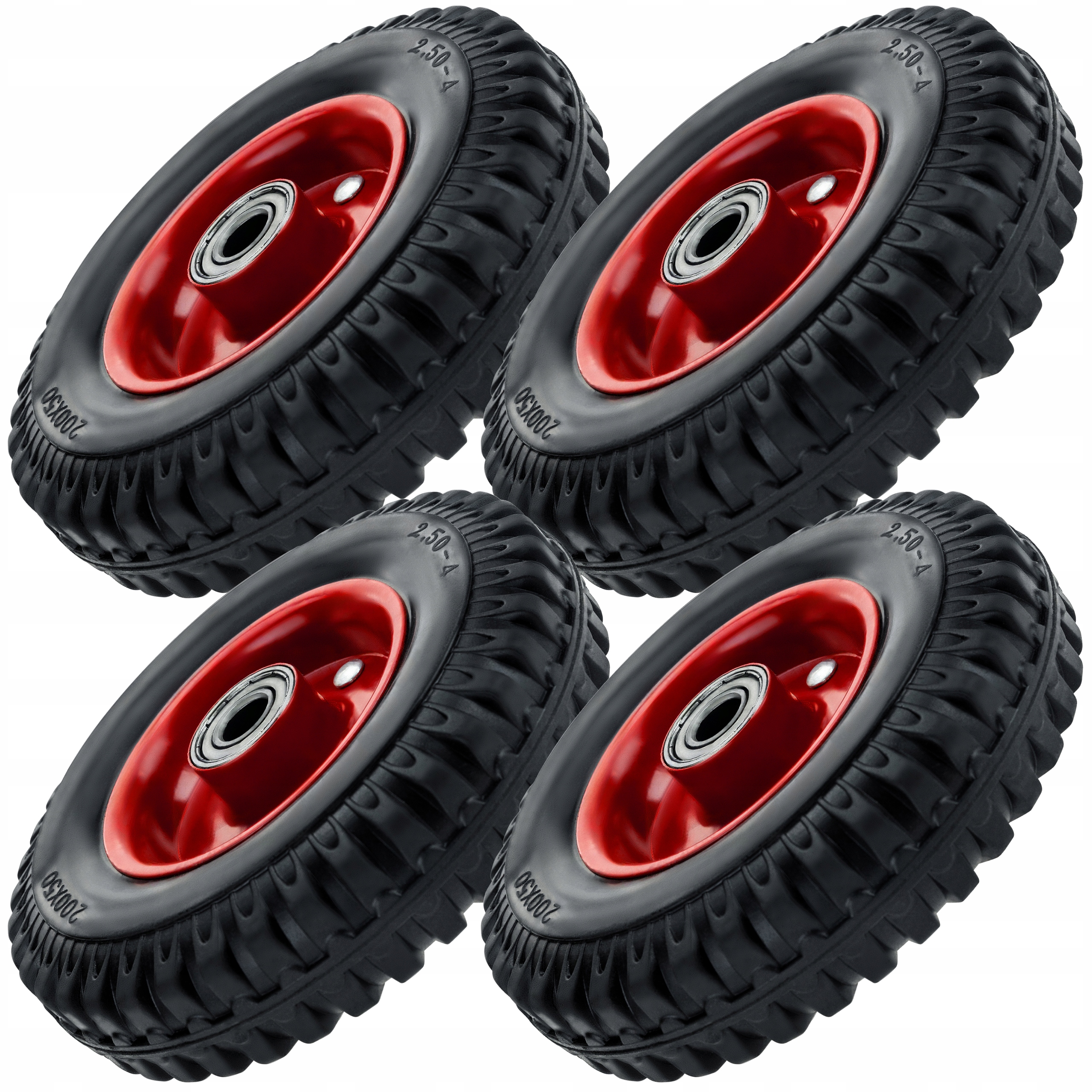4x Koło Pełne Do Wózka Taczki Kosiarki 200x50 2,54x40MM 150KG Bezdętkowe