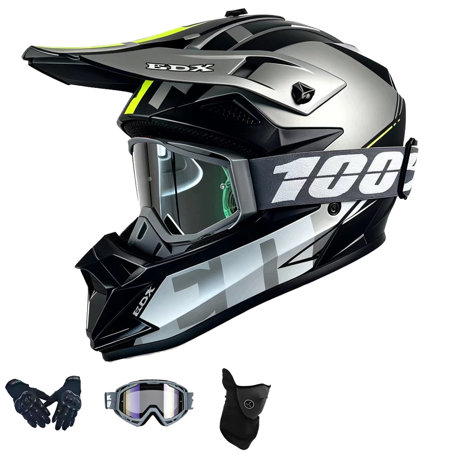 Helma Na Elektrickou Koloběžku Cross Enduro Quad Bmx Helma Brýle Rukavicexl