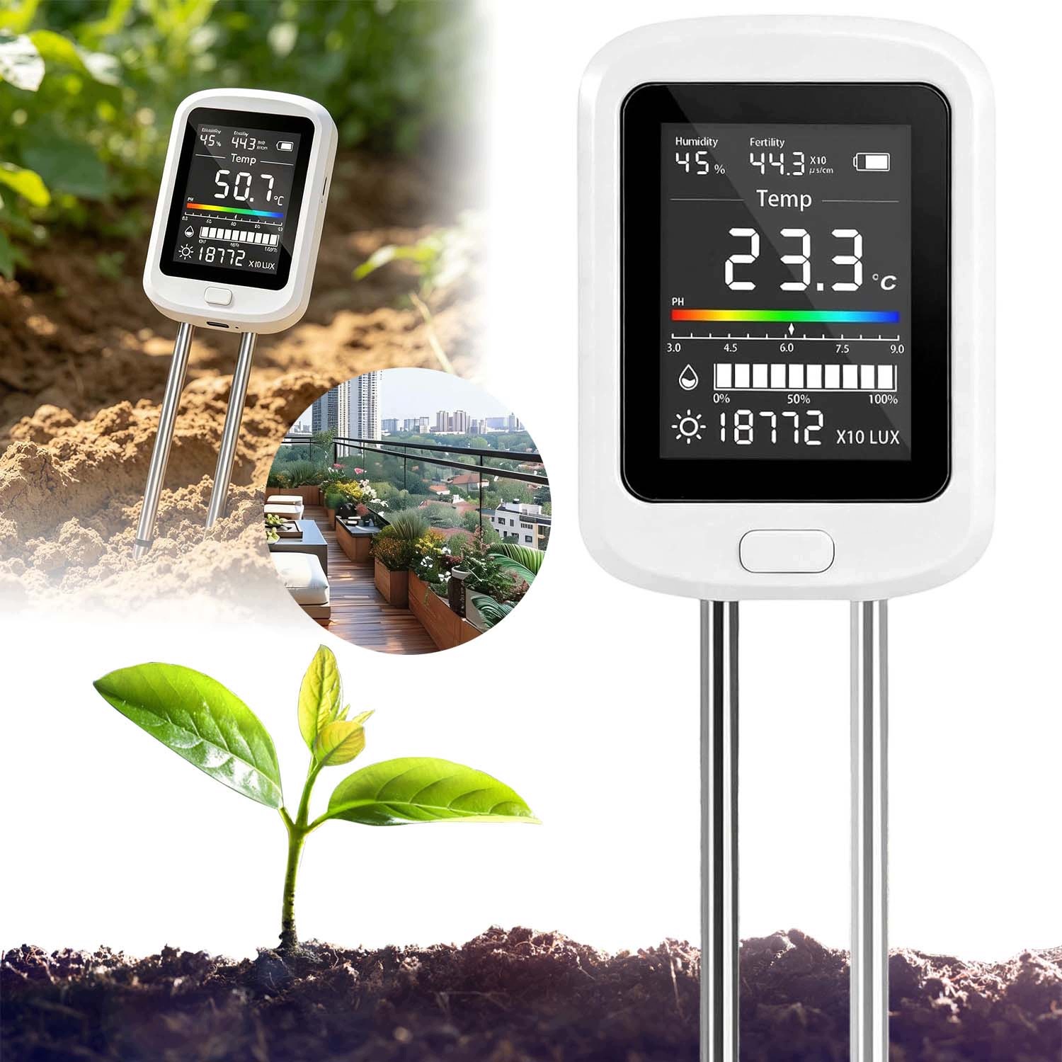 Půdní Měřič Elektronický Tester Kyselinoměr 6V1 Teplota Vlhkost