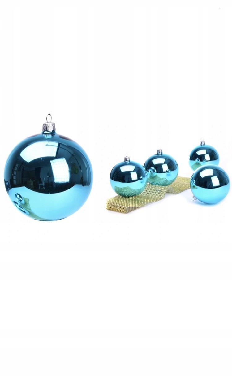 

Bombki szklane choinkowe 10 cm turkusowe lak
