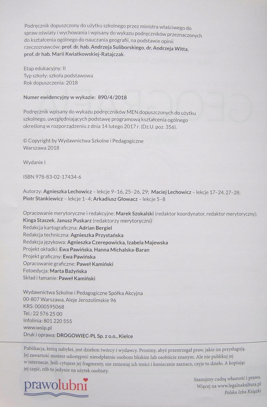 GEOGRAFIA SP PODRĘCZNIK KLASA 8 WSIP Nośnik książka papierowa