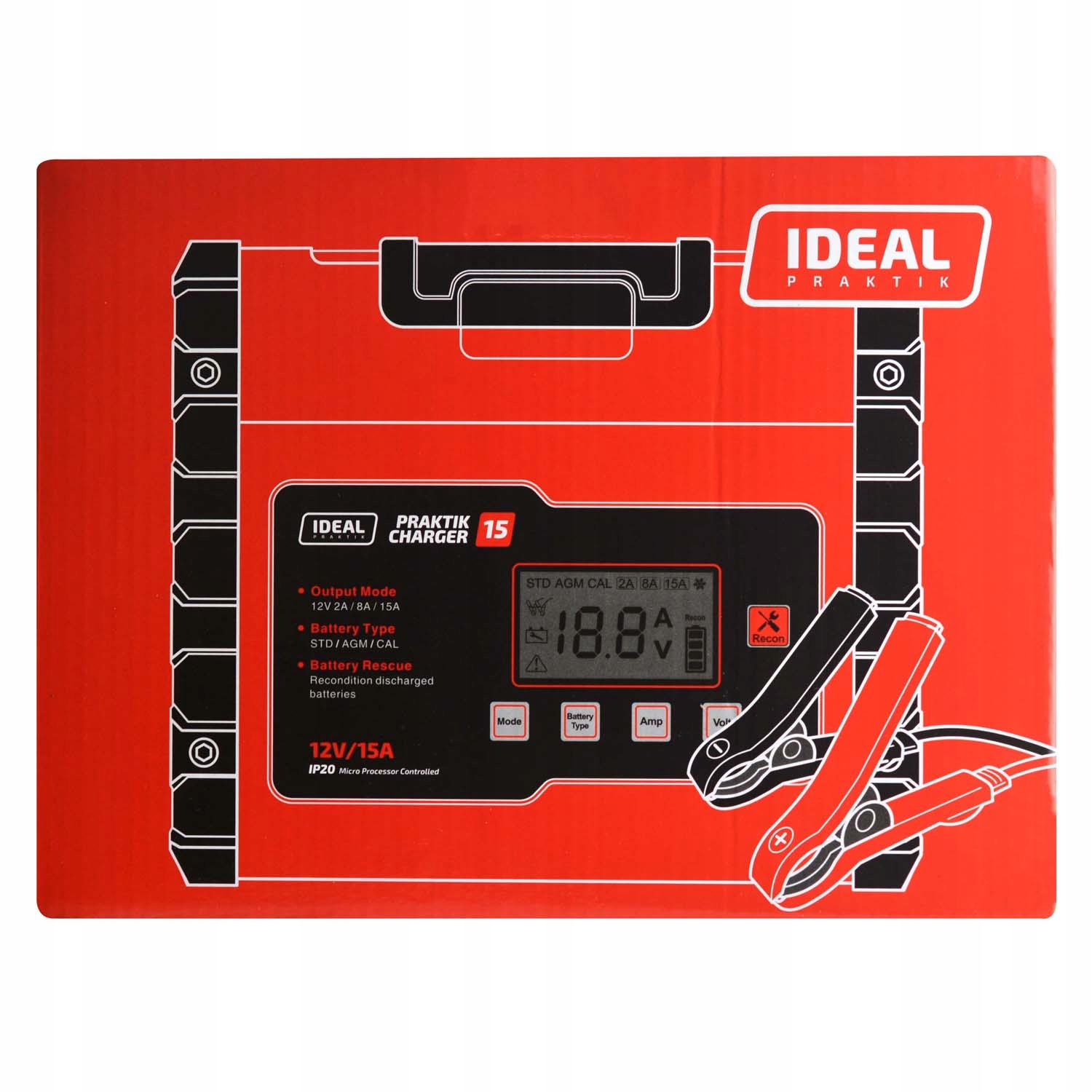 IDEAL Praktik CHARGER 15 LCD 12V 15A зарядное устройство