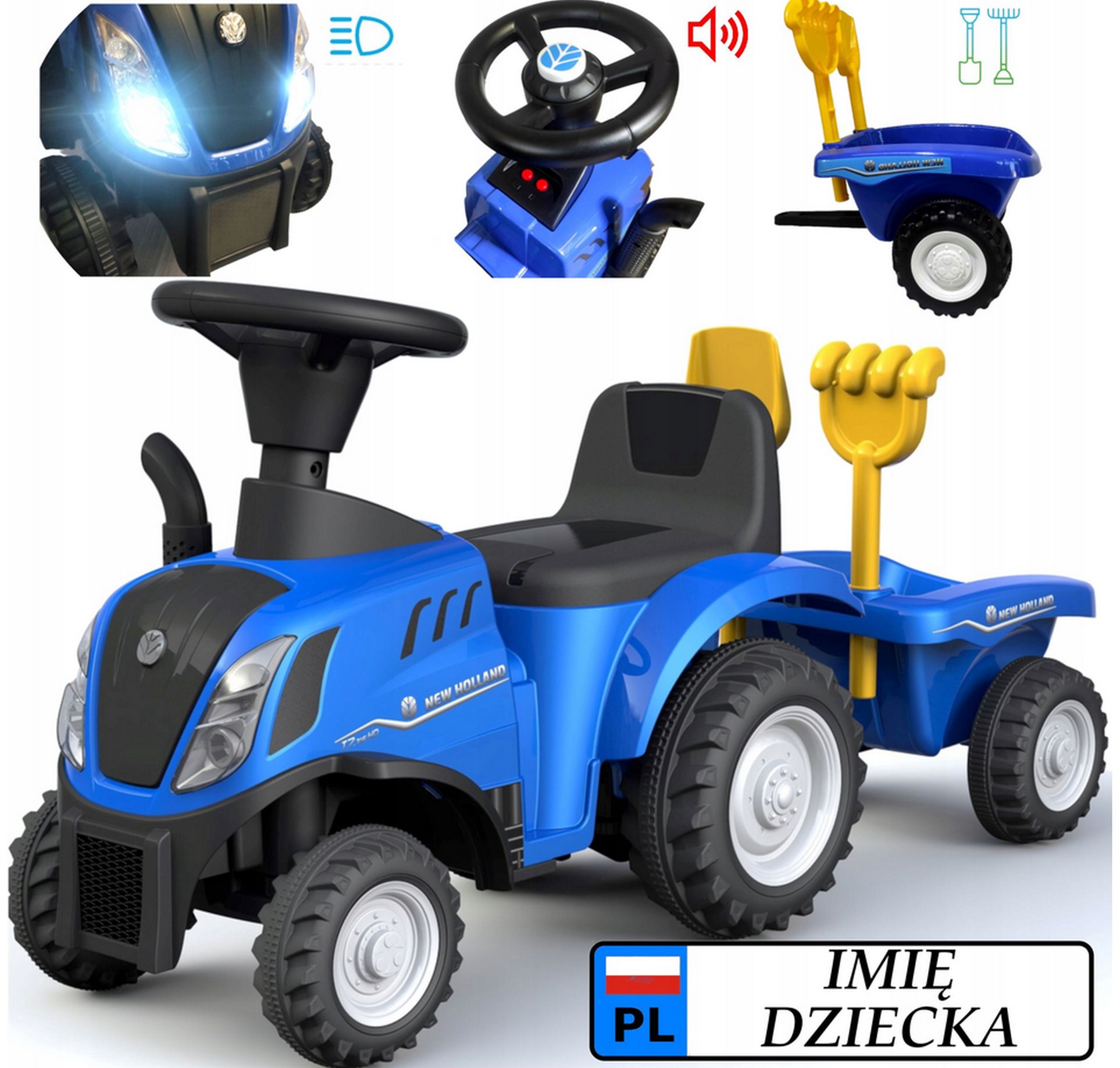 Traktor New Holland jeździk chodzik pchacz tablica