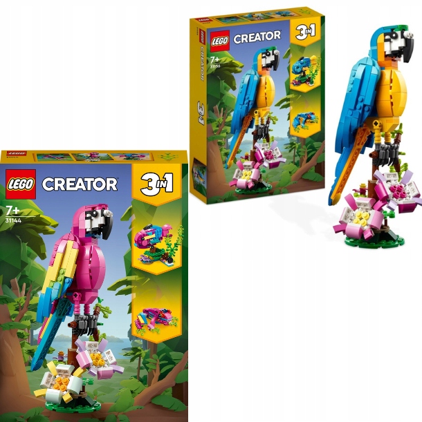 Sada Lego Creator 3V1 Exotický Růžový Papoušek (31144 31136) 2 Sady