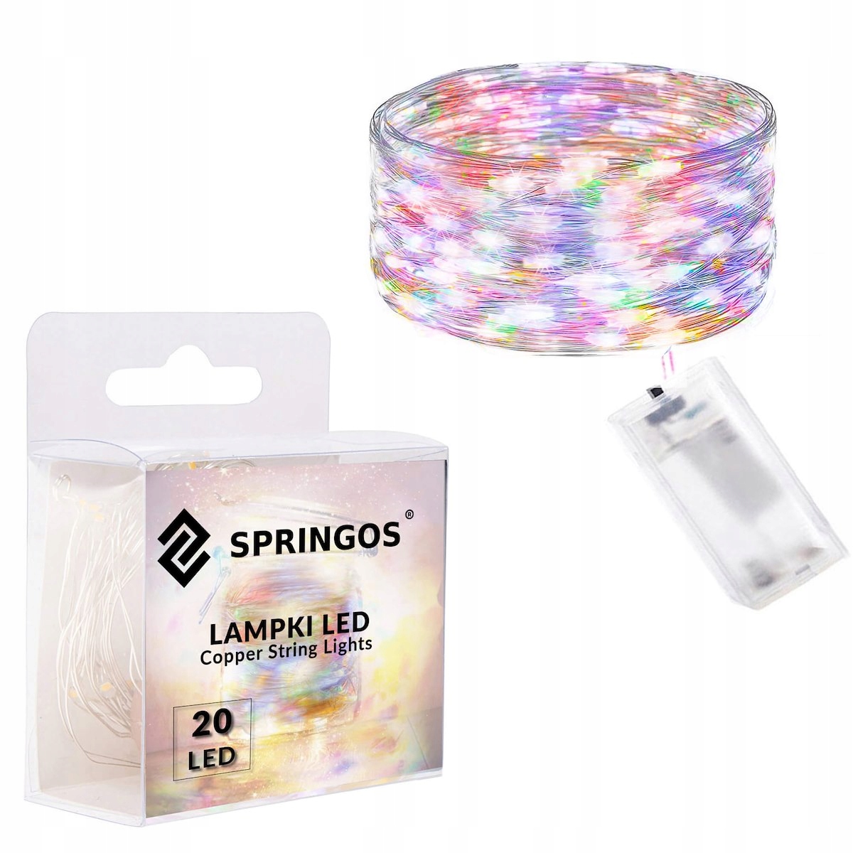 

Lampki Druciki 20 Led Na Baterie Multikolor Mikro