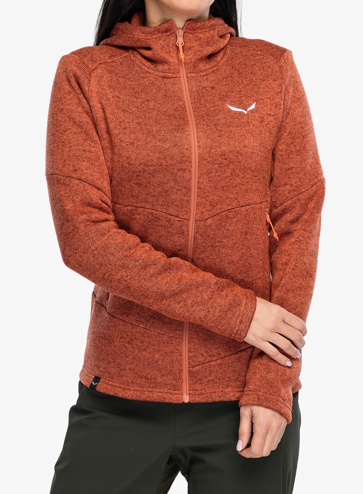 Fleecová Mikina dámský s kapucí Salewa Puez Rocca Pl Hooded Jacket e. red 40 (L)