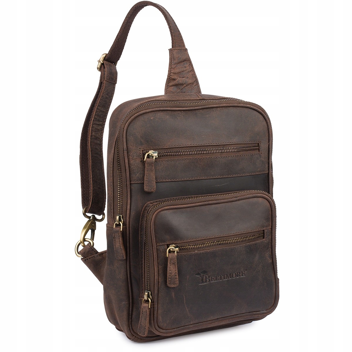 Batoh kožená taška přes rameno crossbody módní 2-komorový Beltimore