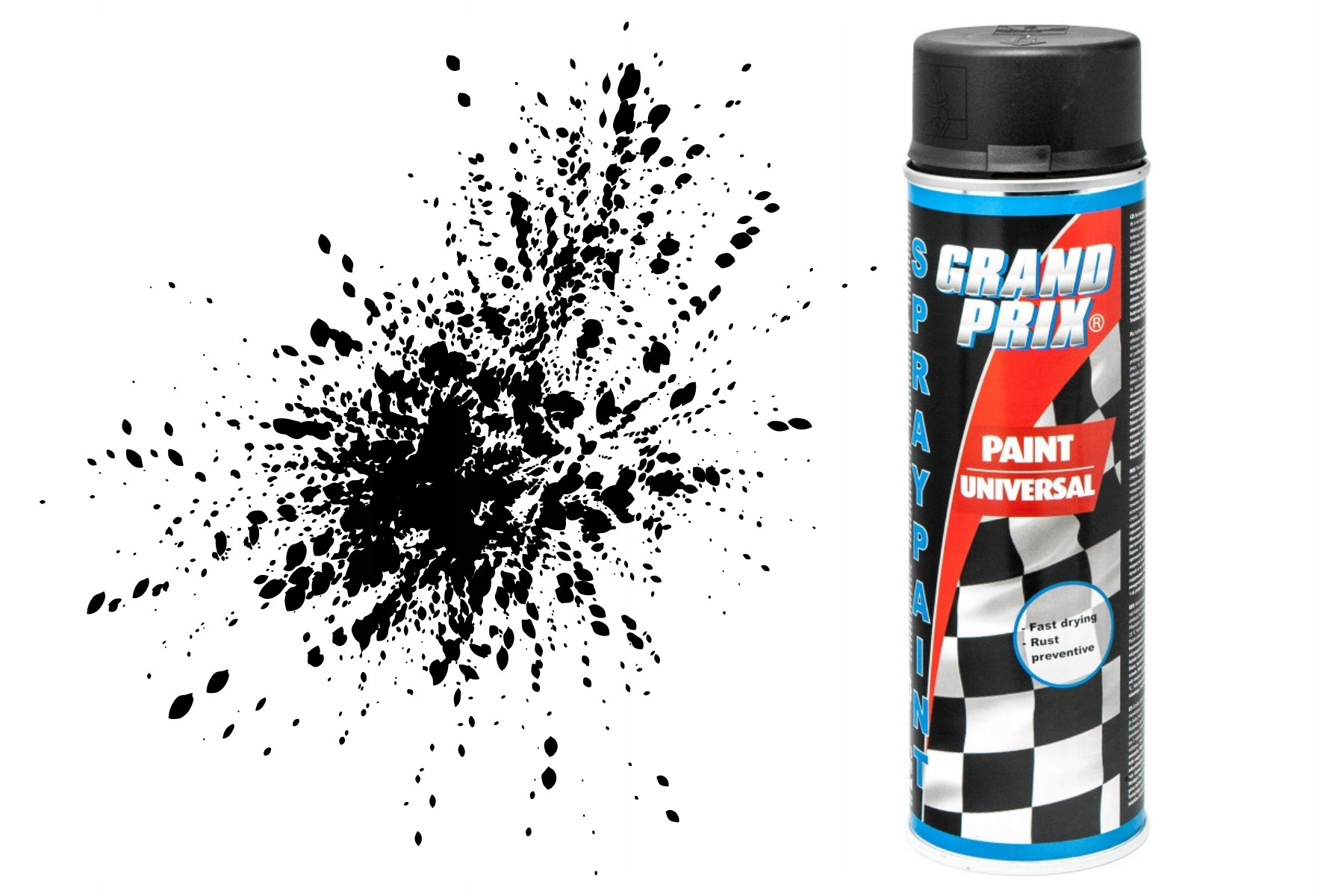 Lakier Do Felg Black Półmat Spray 0,5L Motip Mocny Farba Wodny