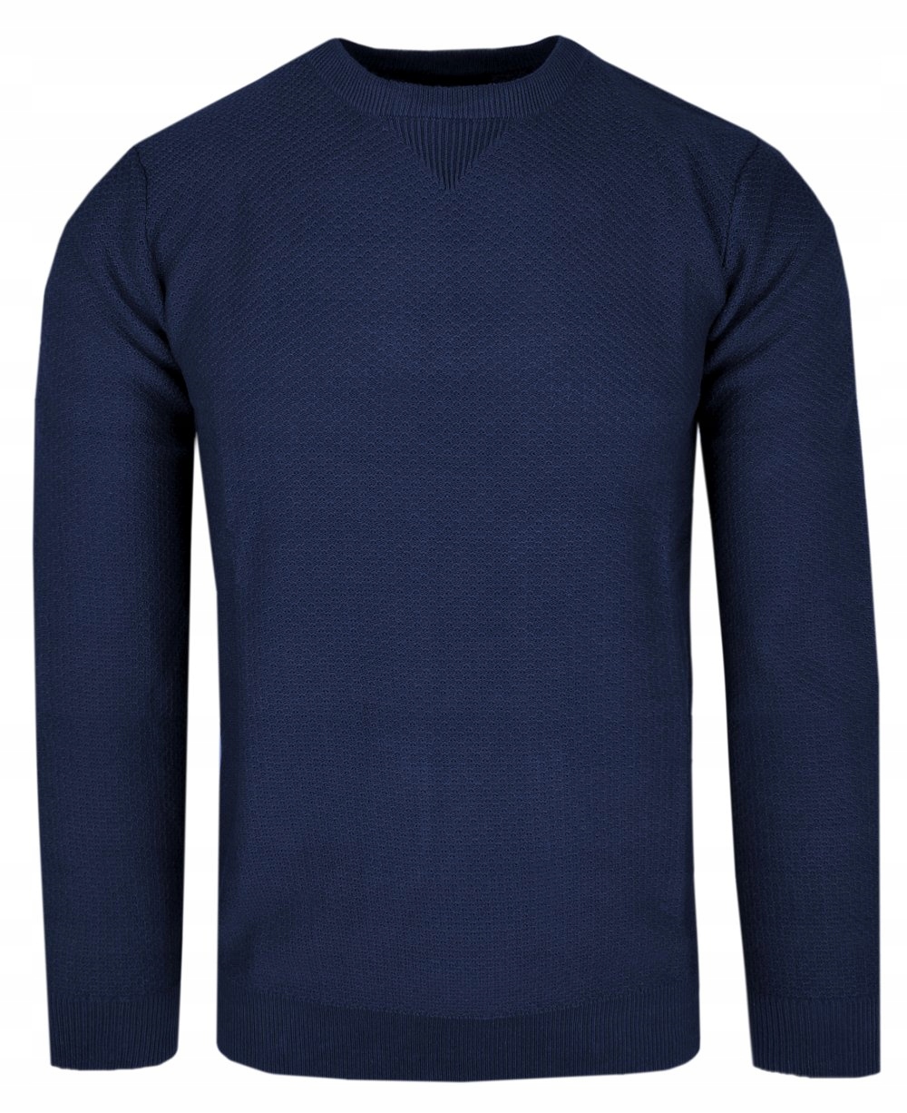 Svetr s jemnou strukturou materiálu – Adriano Guinari – Tmavomodrý – XXL